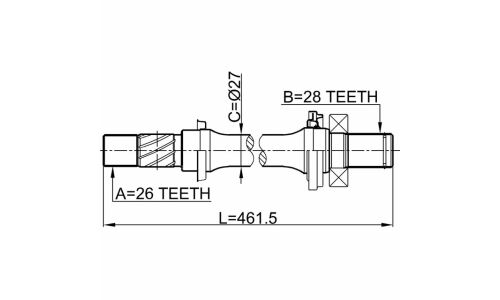 Полуось Febest, правая, арт. 0512-M316AT