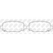 Колодки тормозные дисковые NIBK Original, задние, комплект на ось (4 шт), арт. PN0849