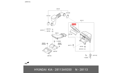 Фильтр воздушный Hyundai/Kia, арт. 28113-A9200