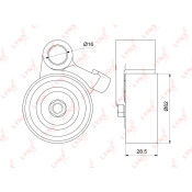 Ролик ремня ГРМ LYNXauto натяжной, арт. PB-1324