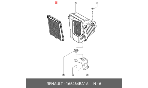 Фильтр воздушный Renault, арт. 1654 64B A1A