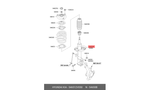 Амортизатор | перед лев Hyundai/Kia, арт. 546512V050