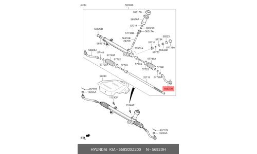 Наконечник рулевой Hyundai/Kia, арт. 568203Z200