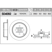 Диск тормозной  (42431-02070) Sangsin, арт. SD4092