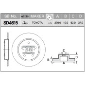 Диск тормозной  (42431-02170) | зад Sangsin, арт. SD4615