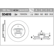 Диск тормозной  (42431-02190) | зад Sangsin, арт. SD4616