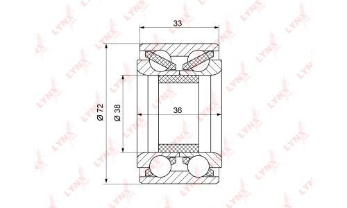 Подшипник ступицы колеса LYNXauto, арт. WB-1088