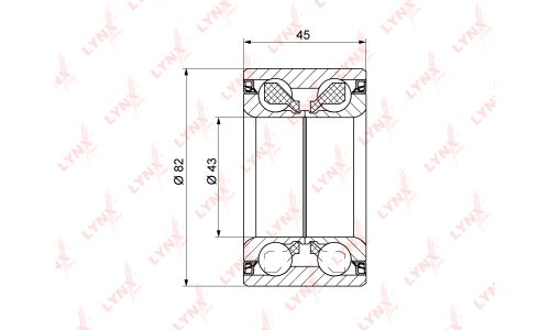 Подшипник ступицы колеса LYNXauto, арт. WB-1121