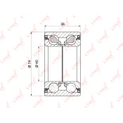Подшипник ступицы колеса LYNXauto, арт. WB-1126