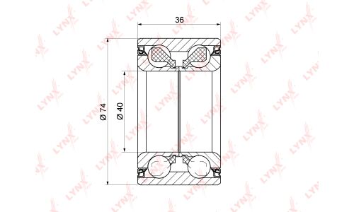 Подшипник ступицы колеса LYNXauto, арт. WB-1126