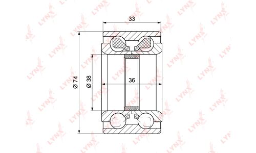 Подшипник ступицы колеса LYNXauto, арт. WB-1132