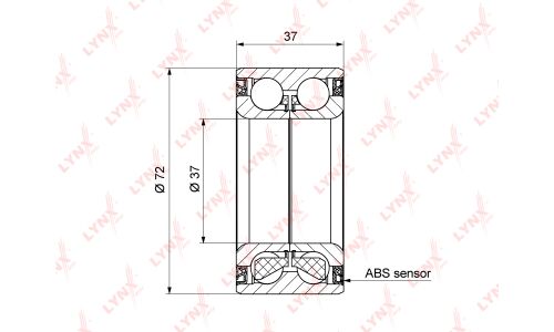 Подшипник ступицы колеса LYNXauto, арт. WB-1202
