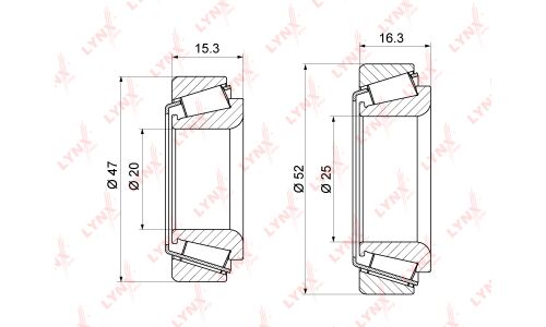 Подшипник ступицы LYNXauto, арт. WB-1243