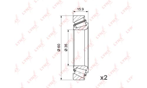 Подшипник ступицы LYNXauto, арт. WB-1245