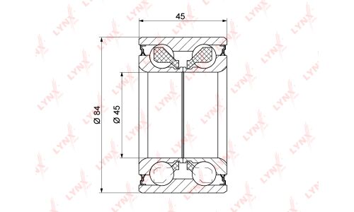 Подшипник ступицы колеса LYNXauto, арт. WB-1257