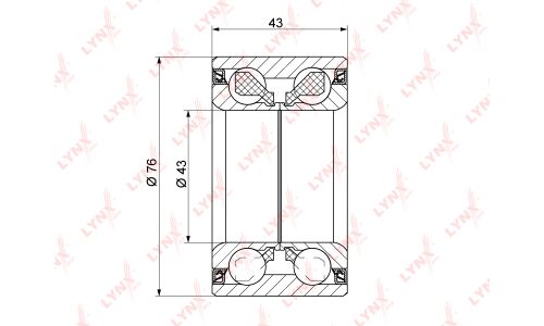 Подшипник ступицы колеса LYNXauto, арт. WB-1267