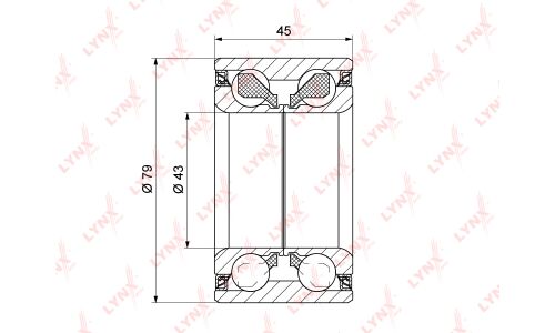 Подшипник ступицы колеса LYNXauto, арт. WB-1272