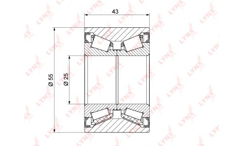 Подшипник ступицы колеса LYNXauto, арт. WB-1298
