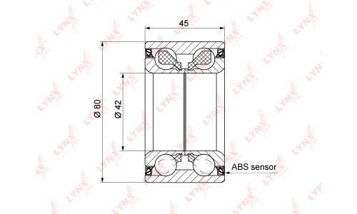 Подшипник ступицы колеса LYNXauto, арт. WB-1344