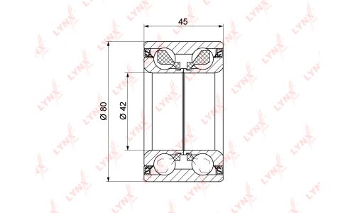 Подшипник ступицы колеса LYNXauto, арт. WB-1351