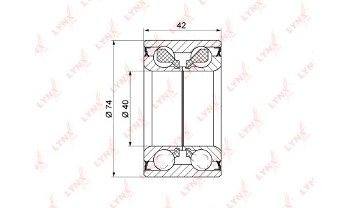 Подшипник ступицы колеса LYNXauto, арт. WB-1398
