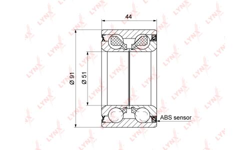 Подшипник ступицы колеса LYNXauto, арт. WB-1456