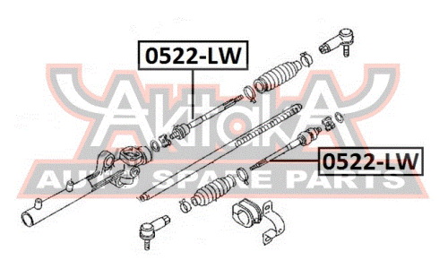 Тяга рулевая Asva, арт. 0522-LW