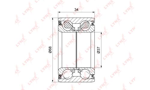 Подшипник ступицы колеса LYNXauto, арт. WB-1519