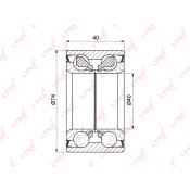 Подшипник ступицы колеса LYNXauto, арт. WB-1095