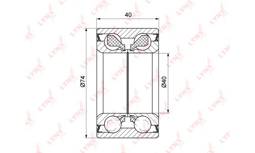 Подшипник ступицы колеса LYNXauto, арт. WB-1095
