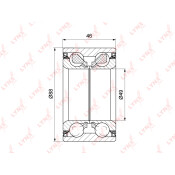 Подшипник ступицы колеса LYNXauto, арт. WB-1172
