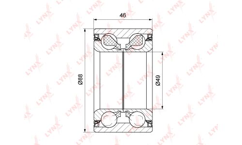 Подшипник ступицы колеса LYNXauto, арт. WB-1172