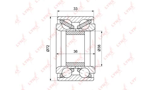Подшипник ступицы колеса LYNXauto, арт. WB-1231