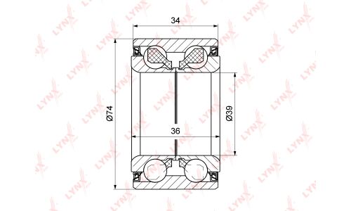 Подшипник ступицы колеса LYNXauto, арт. WB-1322