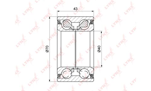 Подшипник ступицы колеса LYNXauto, арт. WB-1337