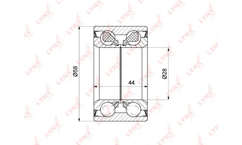 Подшипник ступицы колеса LYNXauto, арт. WB-1403