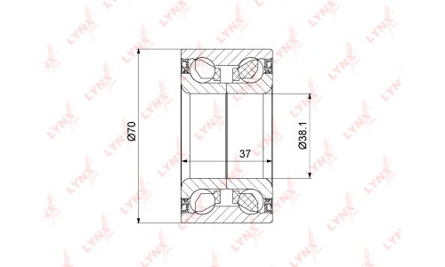 Подшипник ступицы колеса LYNXauto, арт. WB-1451