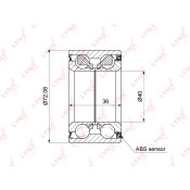 Подшипник ступицы колеса LYNXauto, арт. WB-1455