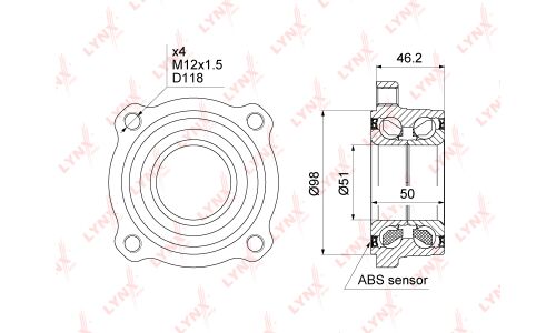 Ступица колеса LYNXauto, арт. WB-1473