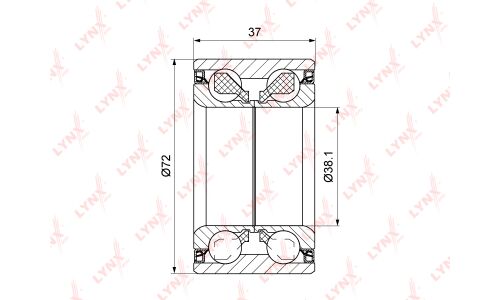 Подшипник ступицы колеса LYNXauto, арт. WB-1541