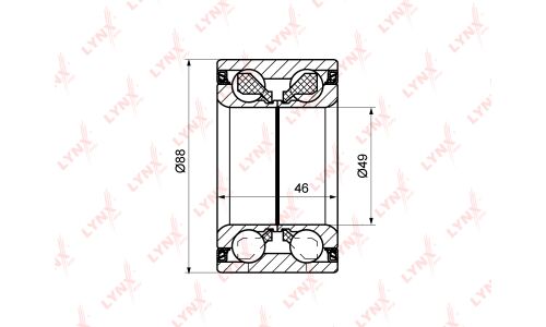 Подшипник ступицы колеса LYNXauto, арт. WB-1201