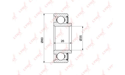 Комплект подшипника полуоси | зад LYNXauto, арт. WB-1498
