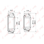Подшипник ступичный к-т 2 шт. | зад LYNXauto, арт. WB-1275