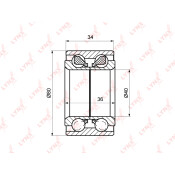 Подшипник ступицы колеса LYNXauto, арт. WB-1100