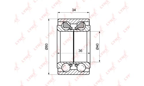 Подшипник ступицы колеса LYNXauto, арт. WB-1100