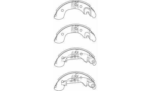 Колодки тормозные барабанные Kashiyama, комплект на ось (4 шт), арт. K1289