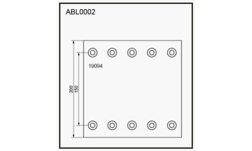 Накладки барабанных колодок Allied Nippon Heavy Duty, комплект на ось (4 шт), арт. ABL2002HD