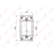 Подшипник ступицы колеса LYNXauto, арт. WB-1133