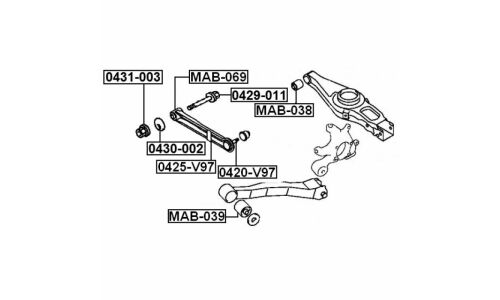 Болт регулировочный (эксцентрик) Febest 0429-011, для Mitsubishi (OEM 4113A053)
