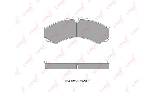 Колодки тормозные дисковые LYNXauto задние, комплект на ось (4 шт), арт. BD-2833